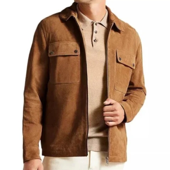 TED BAKER LONDON Thierry suede zip jacket, NEW WITH TAGS - Picture 2 of 16